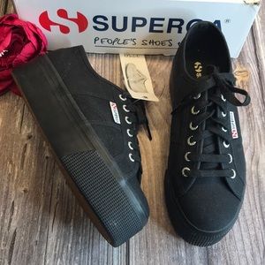 SUPERGA Acot Black Platform Sneaker 38